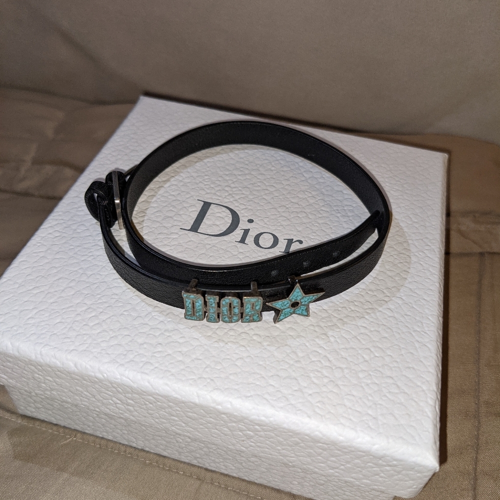 Dior Star Double Wrap Leather Bracelet